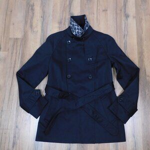 Coach Solid Short Trench Coat S Black NWT (62425)